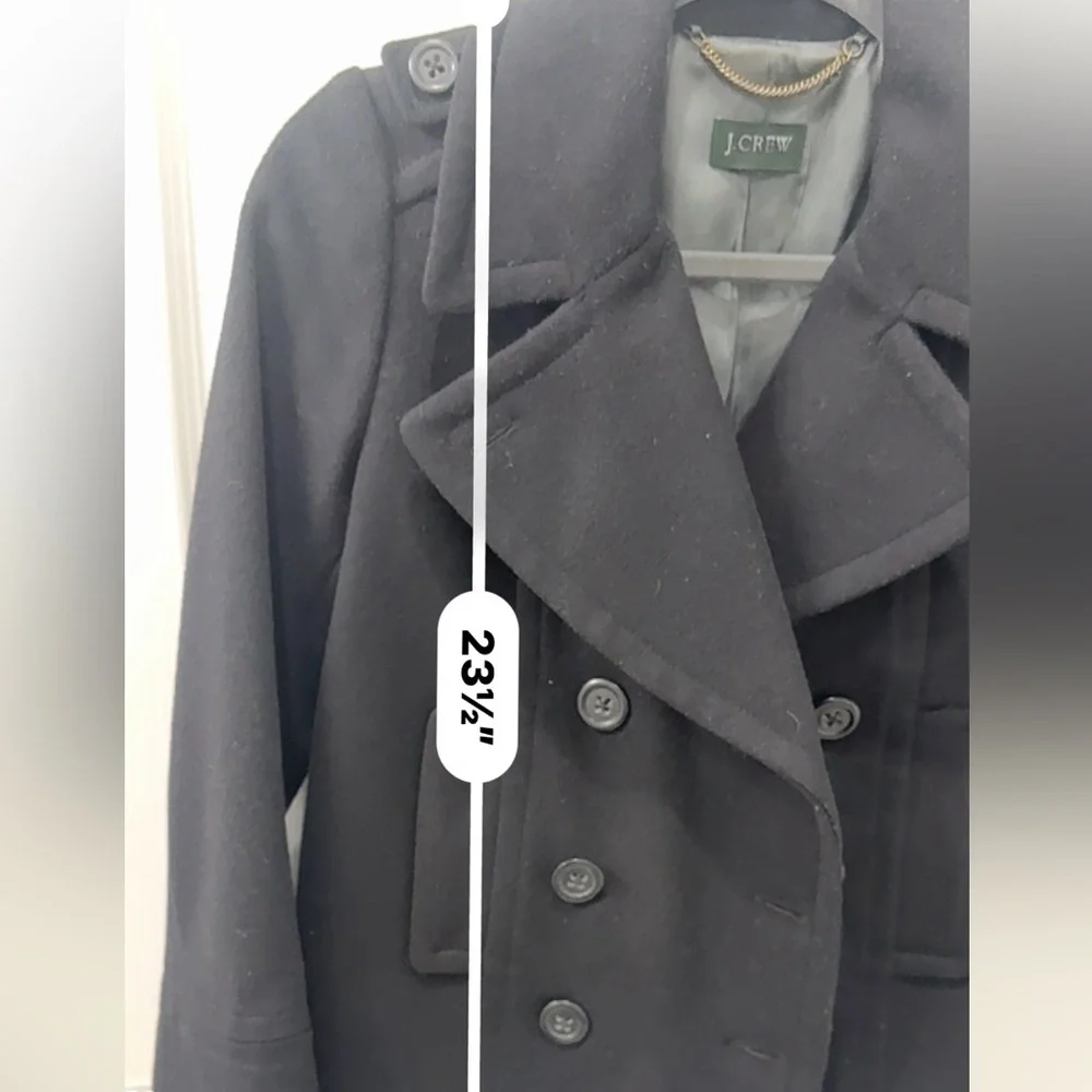 J Crew Classic black wool double breasted Pea Coat size small- great condition! - Picture 5 of 13